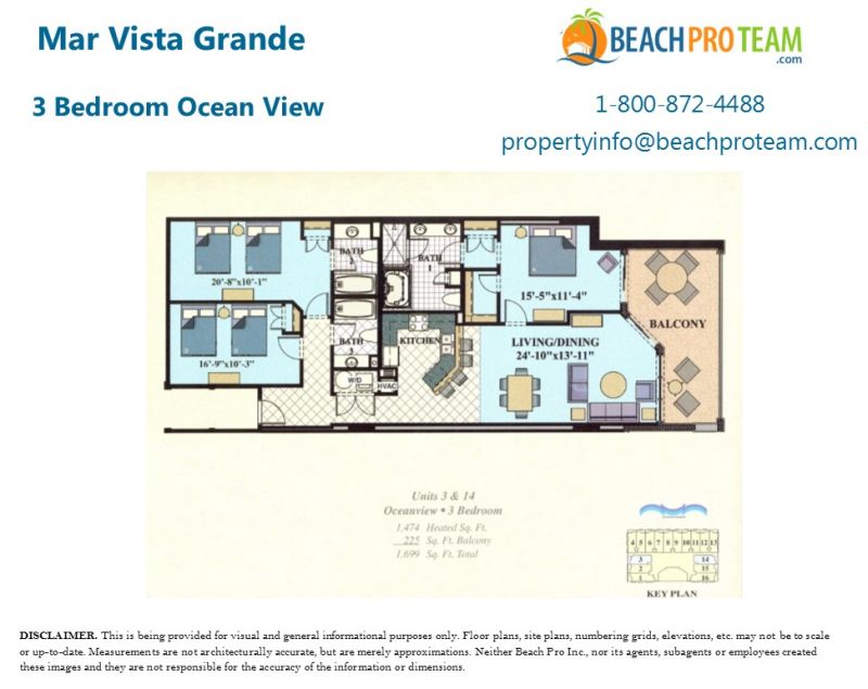 Mar Vista Grande Floor Plan 3 & 14 - 3 Bedroom Oceanfront